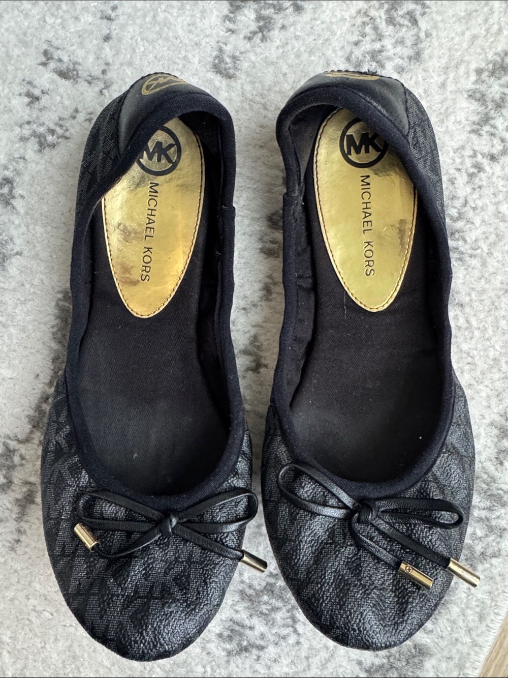 MICHAEL KORS BLACK CITY BALLET FLATS